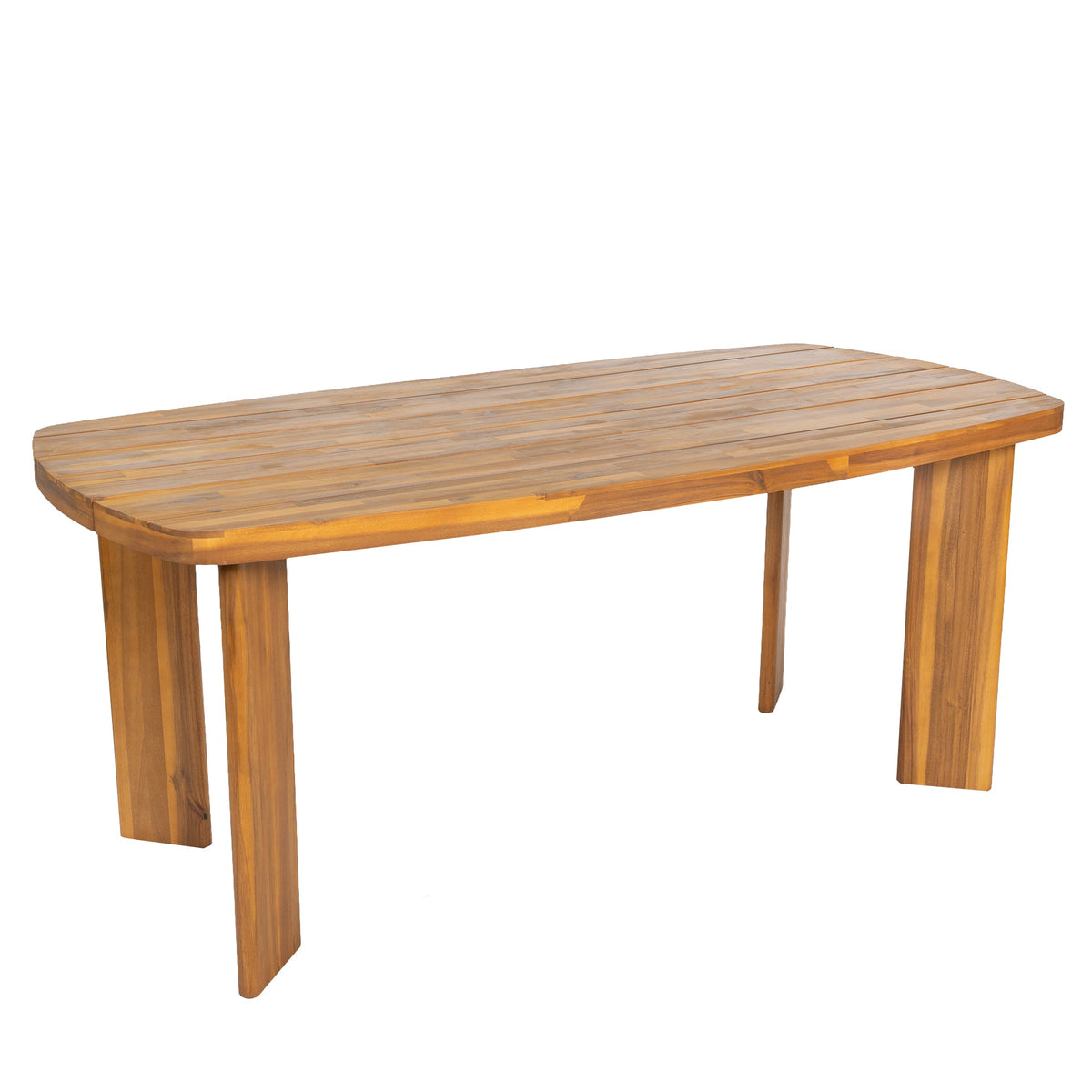 7-Piece Acacia Wood Outdoor Dining Set with Cushioned Arm Chairs - Teak Finish