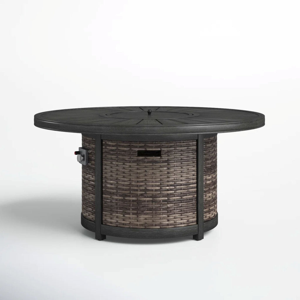 Cassara Resort Propane Outdoor Fire Pit Table with 60,000 BTU Output - Brown
