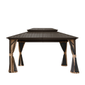 10' x 12' Hardtop Gazebo with Galvanized Steel Double Roof - Brown