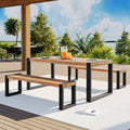 GO 3-Piece Outdoor Dining Table with 2 Benches