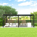 8640E Louver Pergola with Aluminum Frame & Adjustable Steel Louvers - Grey