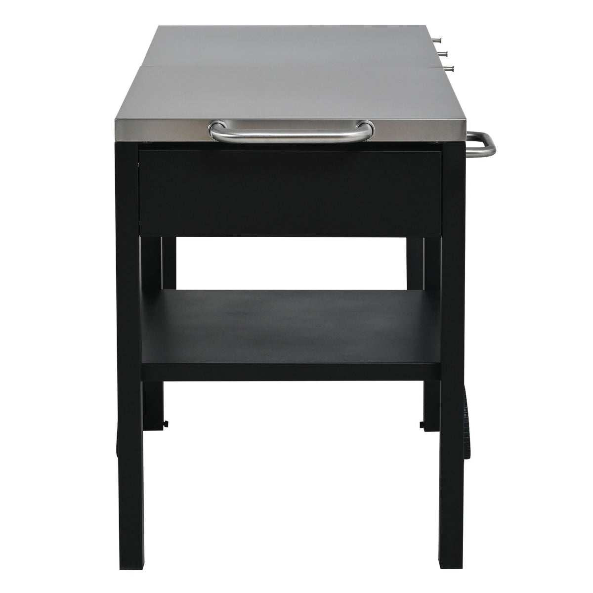 Foldable Outdoor Kitchen Cart with Storage - Black