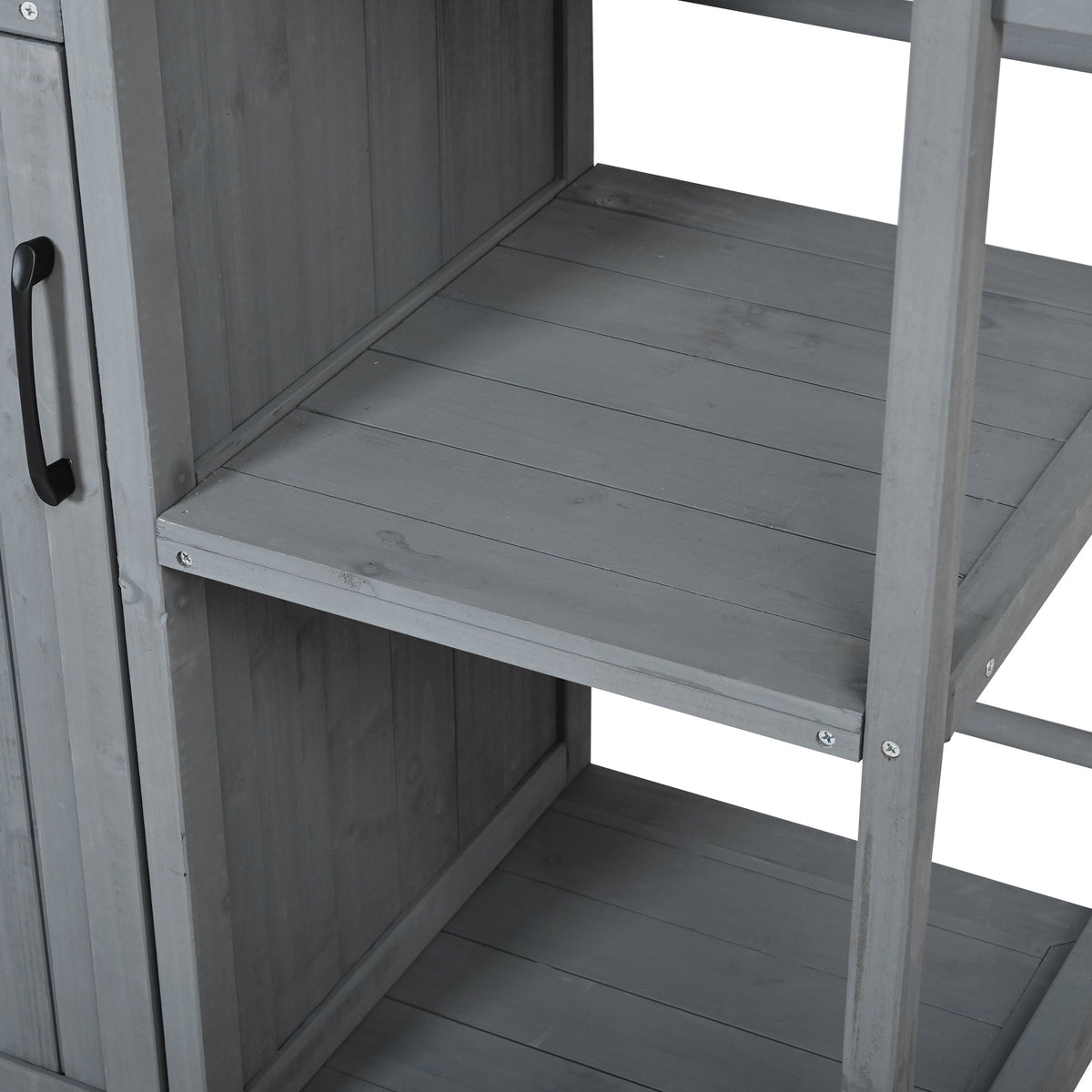 Outdoor Kitchen Island Prep Station with Stainless Steel Top - Natural Fir Wood