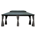 12' x 20' Hardtop Gazebo with Galvanized Steel Double Roof Canopy - Grey