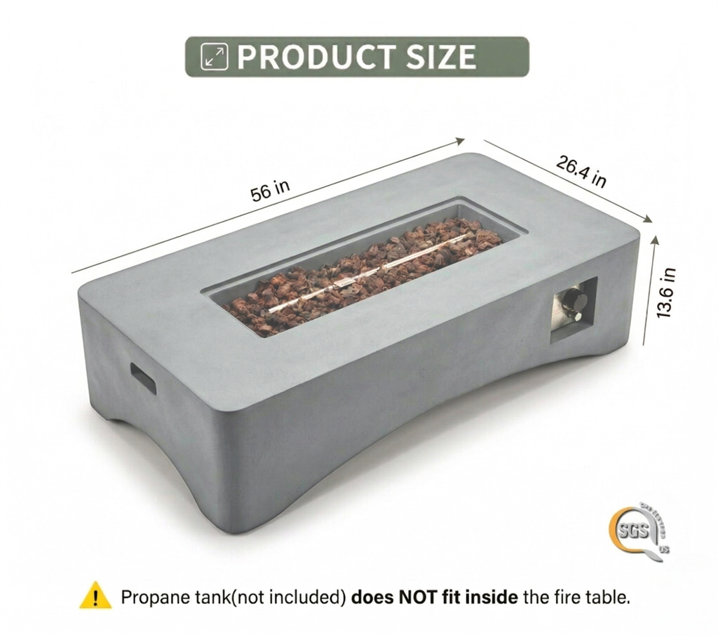 56' Propane Fire Pit Table
