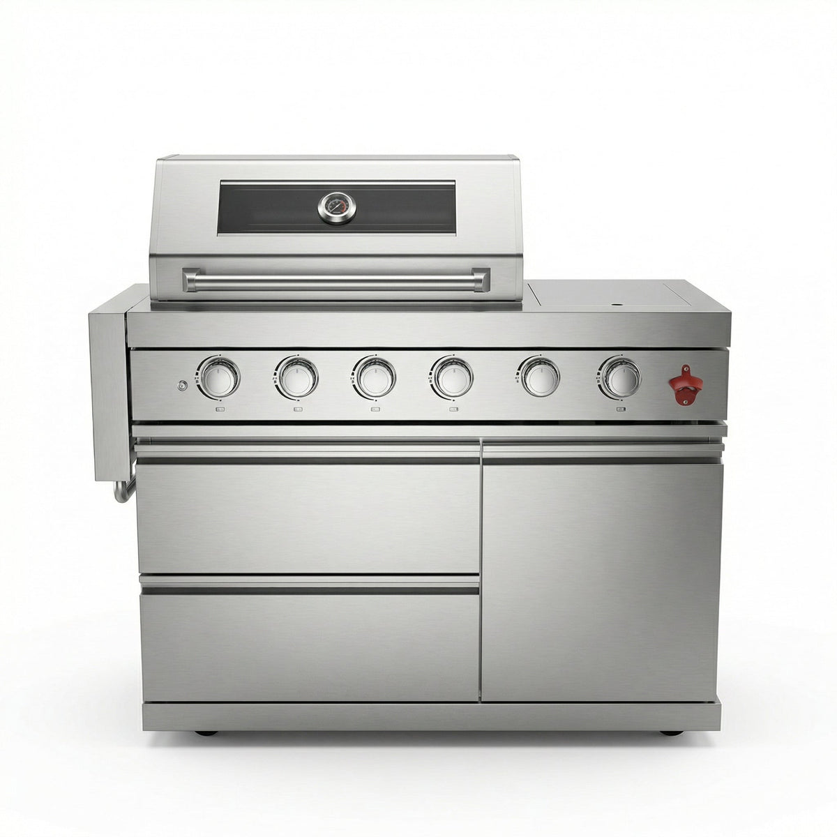 75300 BTU 6-Burner Deluxe Gas Outdoor Kitchen Grill with LED Knobs - Silver