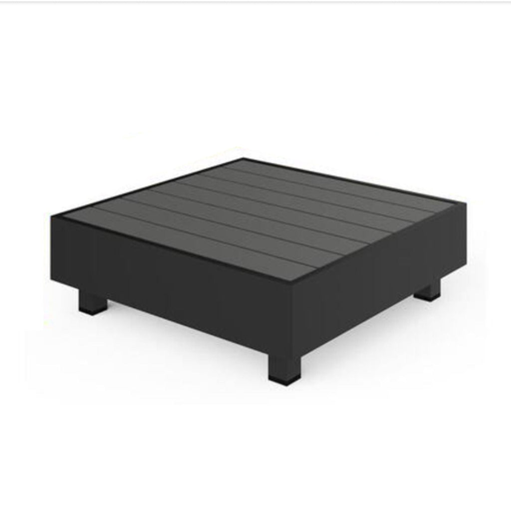 Gray Patio Sectional Set with Modular Armless Chairs and Coffee Table