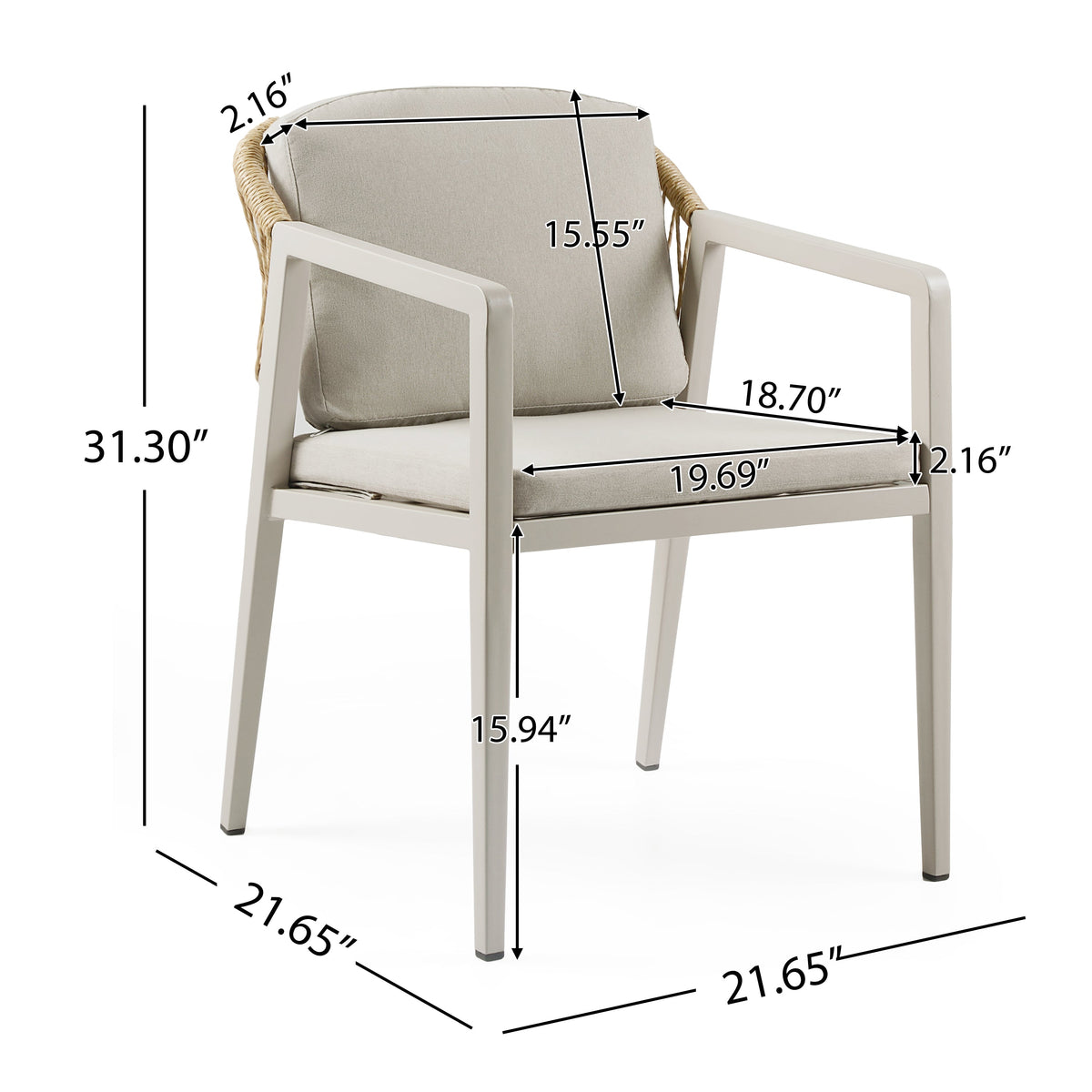 7-Piece Outdoor Dining Set with Expandable Acacia Wood Table and Rope Chairs - Gray, Teak