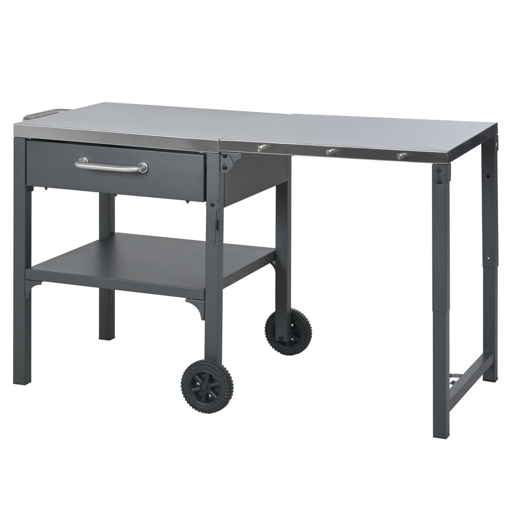 Foldable Outdoor Kitchen Cart with Storage - Black