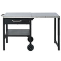 Foldable Outdoor Kitchen Cart with Storage - Black