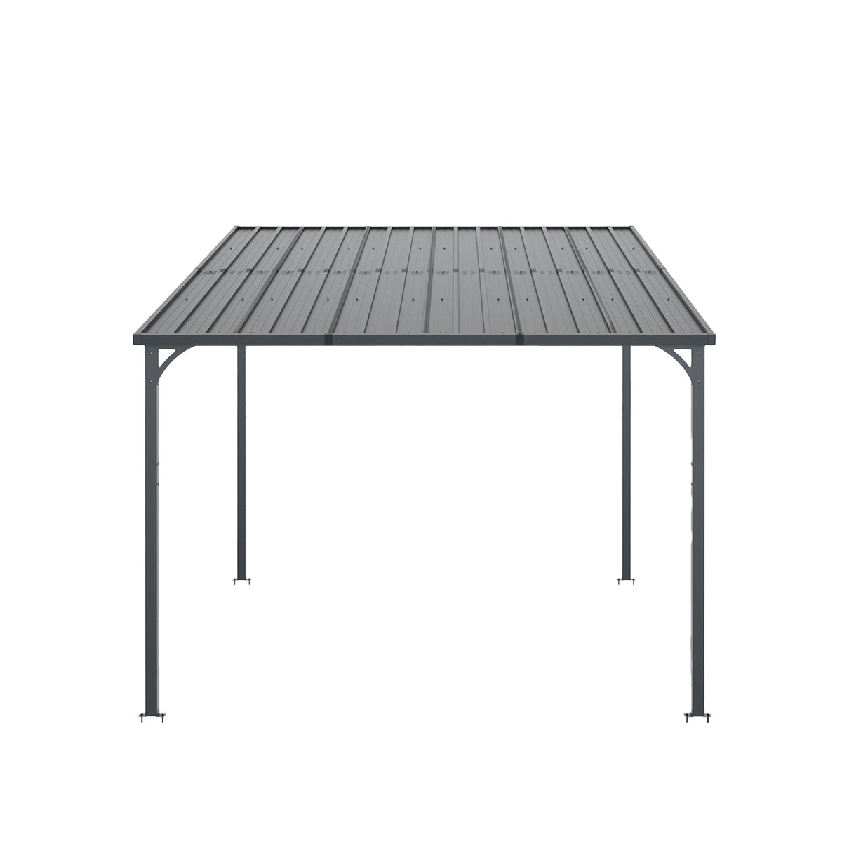 10' x 10' Outdoor Hardtop Pergola Gazebo with Galvanized Steel - Gray