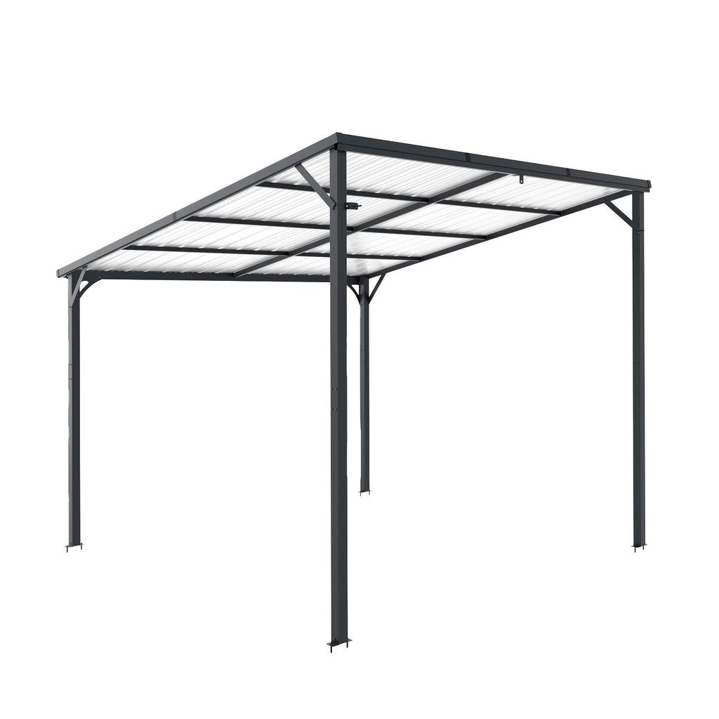 10' x 10' Outdoor Hardtop Pergola Gazebo with Galvanized Steel - Gray