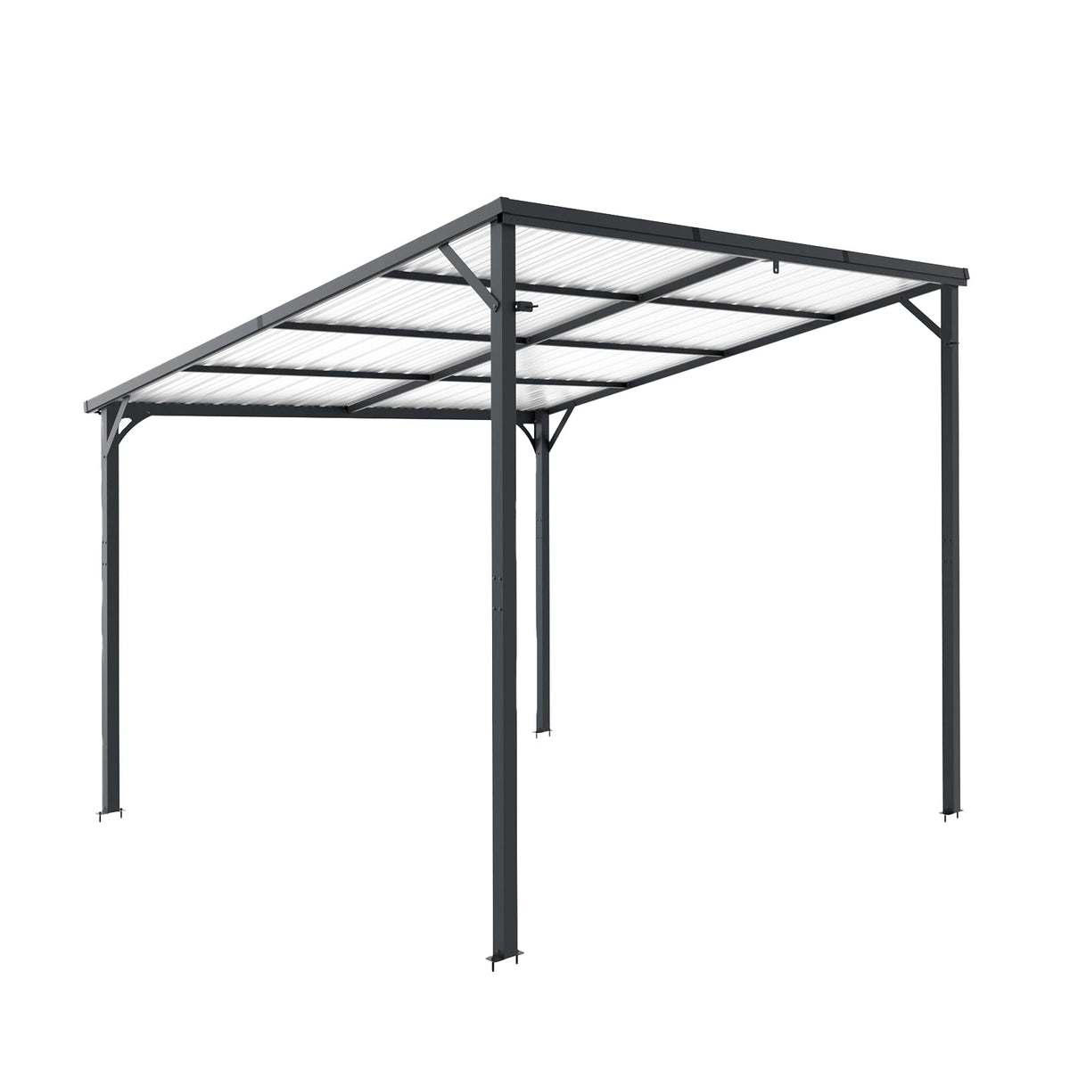 10' x 10' Outdoor Hardtop Pergola Gazebo with Galvanized Steel - Gray