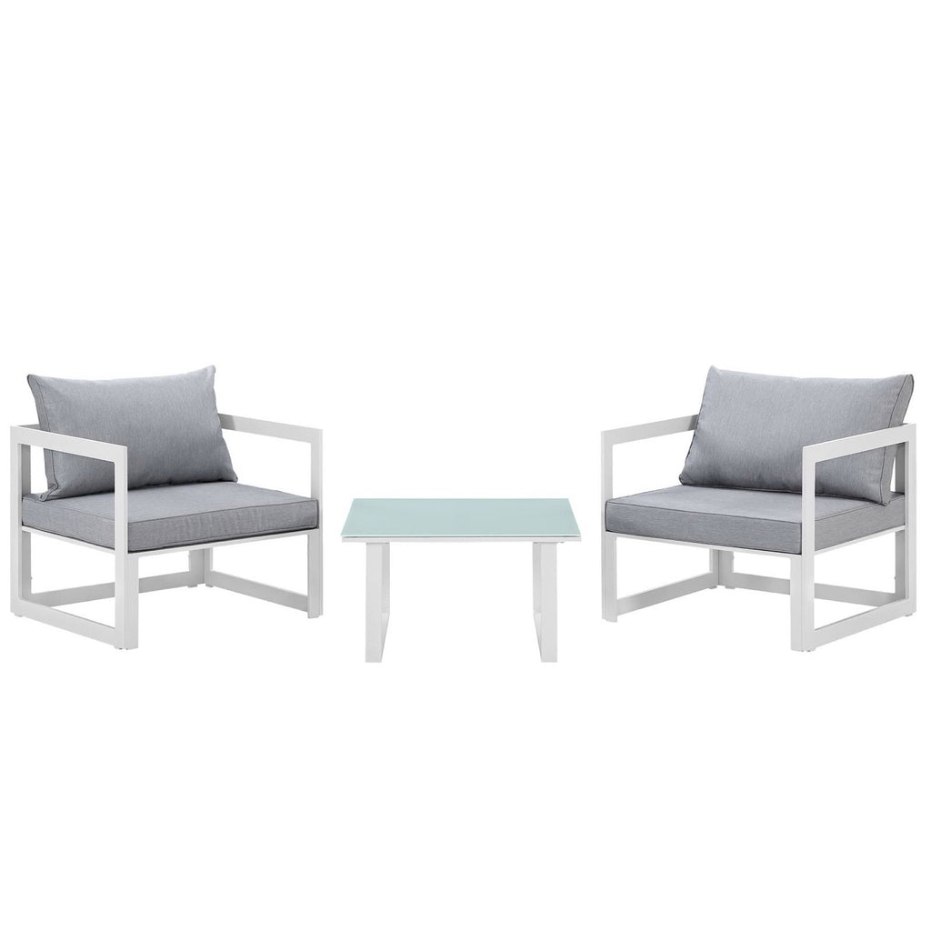 Fortuna 3 Piece Outdoor Patio Sectional Sofa Set by Modway