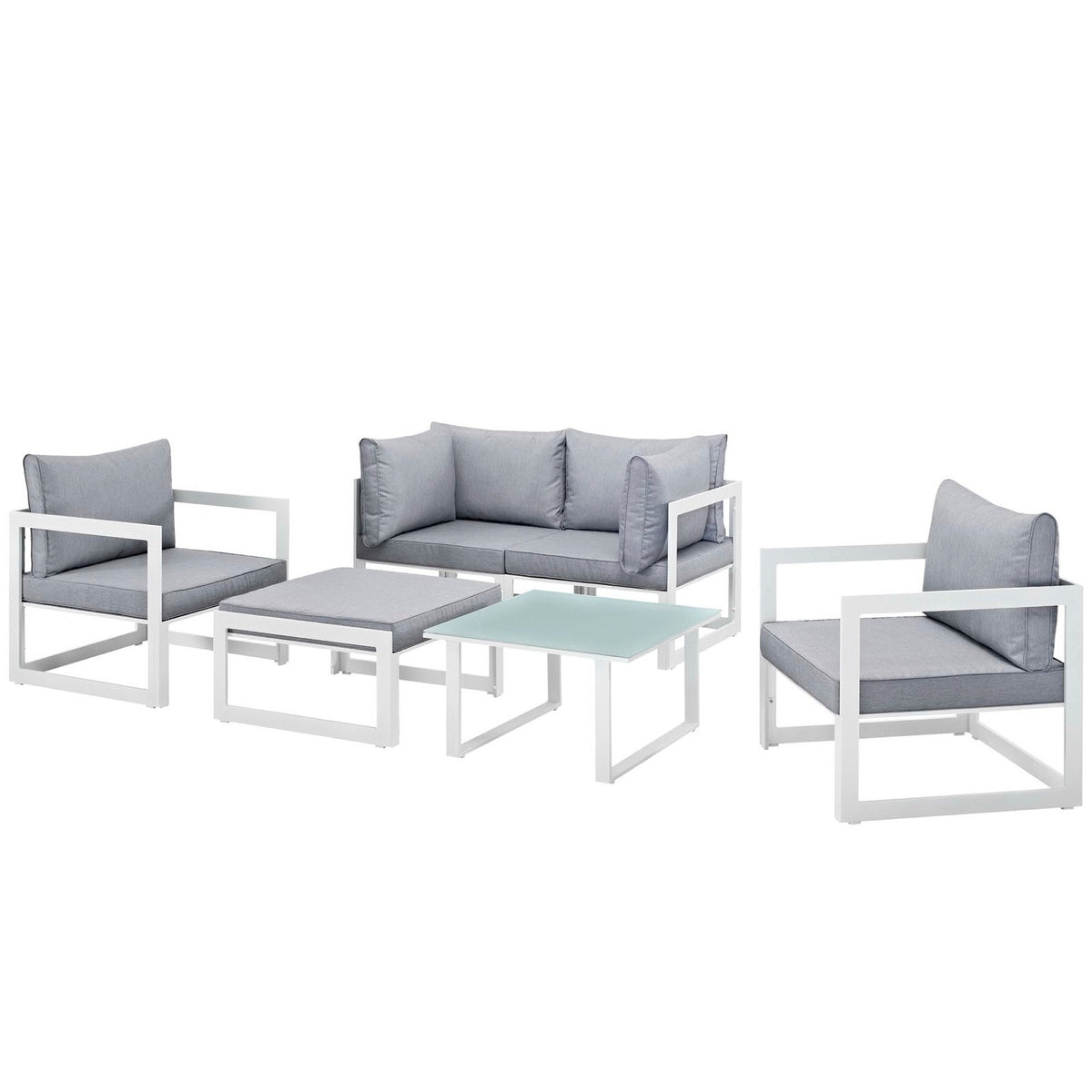 Fortuna 6 Piece Outdoor Patio Sectional Sofa Set by Modway - EEI-1723