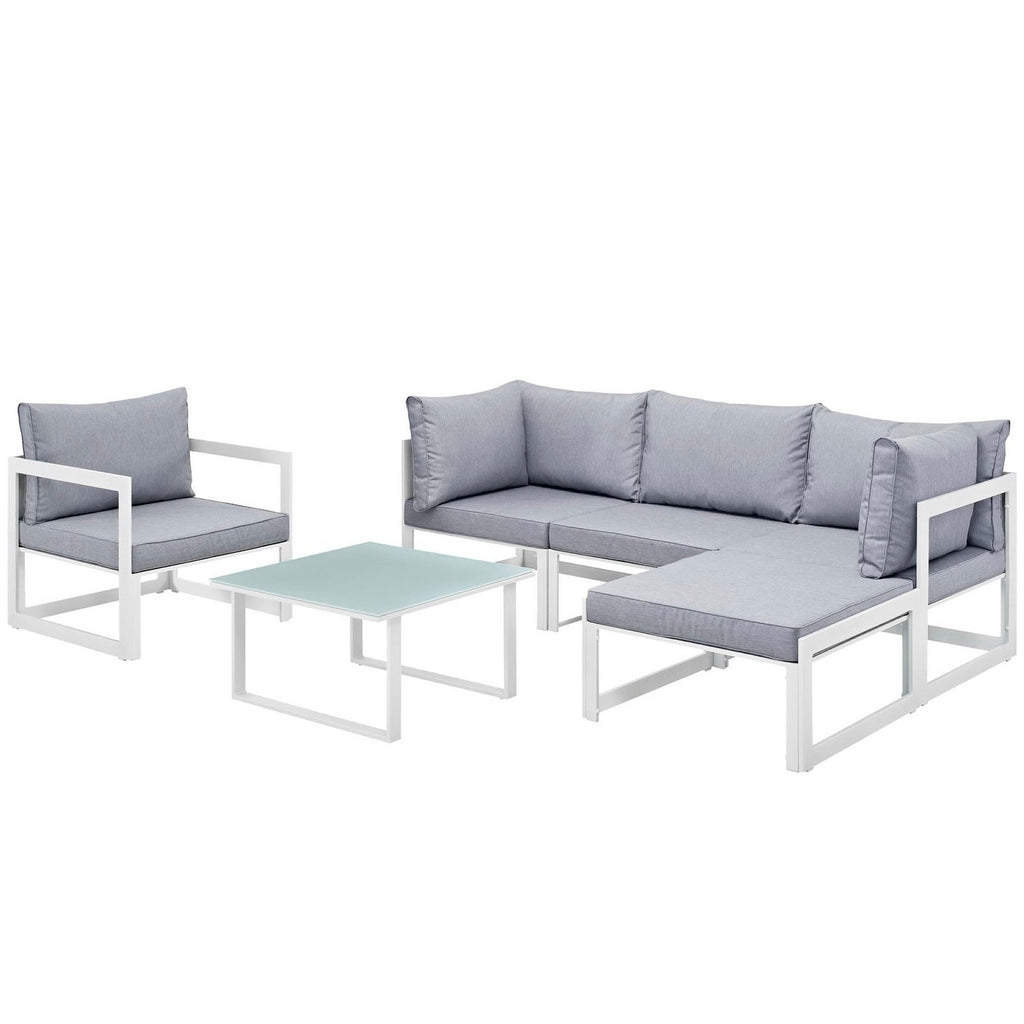 Fortuna 6 Piece Outdoor Patio Sectional Sofa Set by Modway - EEI-1731