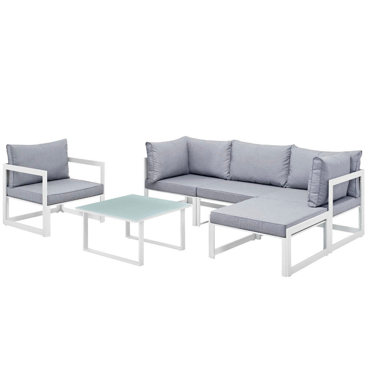 Fortuna 6 Piece Outdoor Patio Sectional Sofa Set by Modway - EEI-1731