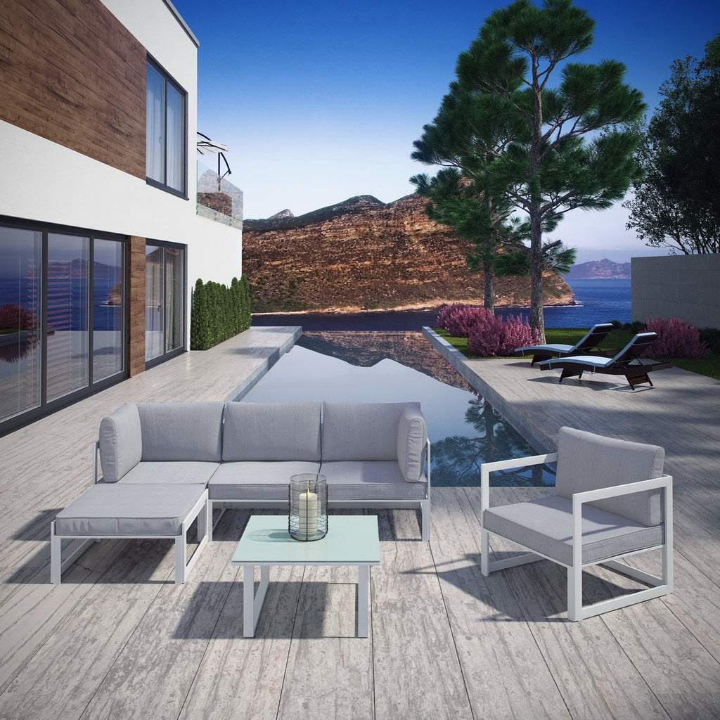 Fortuna 6 Piece Outdoor Patio Sectional Sofa Set by Modway - EEI-1731