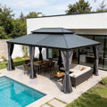 14'x22' Hardtop Gazebo with Resin Roof - Dark Grey