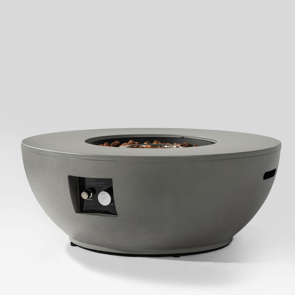 36'' Propane Gas Fire Pit Table with 50,000 BTU Burner - Grey