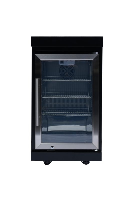 Deluxe Stainless Steel Outdoor Kitchen Barbecue Island Grill with Refrigerator - Stainless Steel
