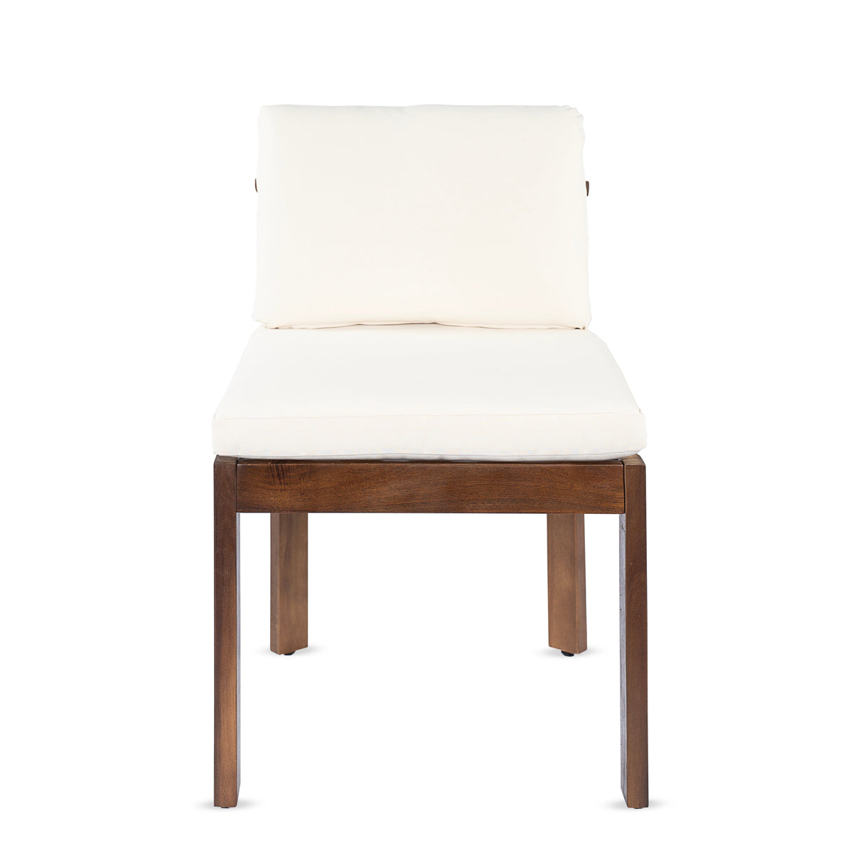 Acacia Wood Outdoor Dining Chair Set of 4 with Water-Repellent Cushions – Brown, Cream or Cream, Teak