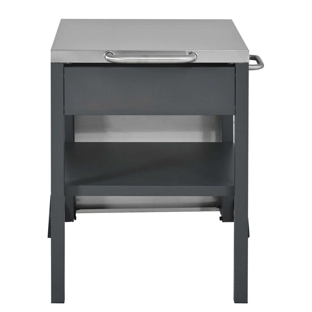 Foldable Outdoor Kitchen Cart with Storage - Black