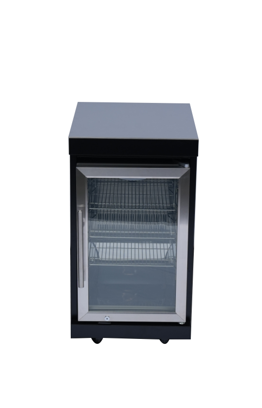Deluxe Stainless Steel Outdoor Kitchen Barbecue Island Grill with Refrigerator - Stainless Steel