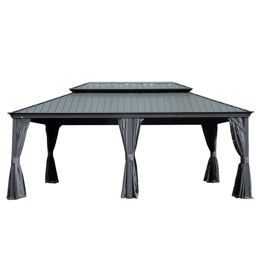 12' x 20' Hardtop Gazebo with Drainage System - Metal